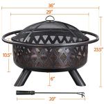 Yaheetech 36in Outdoor Wood Burning Fire Pit