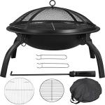 Portable 21-Inch Fire Pit with Grill & Accessories