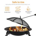 Portable 21-Inch Fire Pit with Grill & Accessories