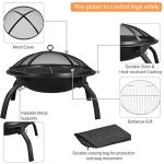 Portable 21-Inch Fire Pit with Grill & Accessories