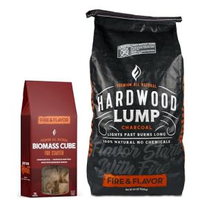 Fire & Flavor Grilling Bundle: Hardwood Charcoal and Cubes