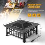 Devoko 32-Inch Outdoor Fire Pit and Grill Table