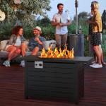 ZAFRO 2-in-1 Fire Pit Table with Adjustable Flame