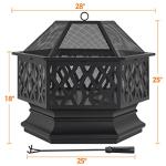Yaheetech 28in Outdoor Hex Fire Pit Bowl