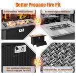 Walsunny 45" Propane Fire Pit Table - 50,000 BTU