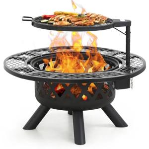 BALI OUTDOORS Outdoor Fire Pit with Grill Grate