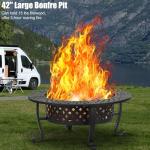 42" Fire Pit with BBQ Grills and Poker