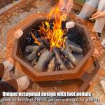 Verdeluxe 35" Outdoor Octagonal Fire Pit