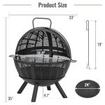 35-Inch Wood Burning Fire Pit with BBQ Grill