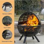 35-Inch Wood Burning Fire Pit with BBQ Grill