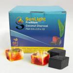 Sunlight Premium Coconut Charcoal Flats - 60 Half Cubes