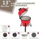 Outvita 13" Round Kamado Charcoal Grill (Red)