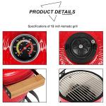 Outvita 13" Round Kamado Charcoal Grill (Red)