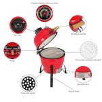 Outvita 13" Round Kamado Charcoal Grill (Red)
