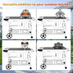 Pizza Oven Grill Cart with Topping Station