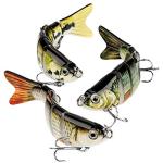 CharmYee Bass Fishing Lure for Freshwater and Saltwater Lifelike Fishing Lures Multi Jointed Swimbait for Bass Trout Crappie Walleye Pike Fishing Gifts for Men-3 Pack