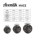 Aventik Z Fly Reel Center Drag System Classic III Graphite Large Arbor Sizes 3/4, 5/6, 7/8 Fly Fishing Reels(3/4)