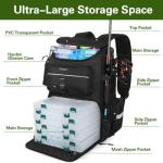 Shupaii Fishing Backpack with Rod Holders, 45L Large Water-Resistant Tackle Box Backpack, Fishing Gear Gifts for Men Father