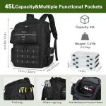 Shupaii Fishing Backpack with Rod Holders, 45L Large Water-Resistant Tackle Box Backpack, Fishing Gear Gifts for Men Father