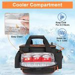 MATEIN Tackle Bag with Cooler & Rod Holder, Fishing Gifts for Men Unique, Saltwater Resistant Waterproof Fishing Tackle Storage Carrying Case with Shoulder Strap for Trays and Fish Gear, Black