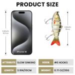 CharmYee Bass Fishing Lure for Freshwater and Saltwater Lifelike Fishing Lures Multi Jointed Swimbait for Bass Trout Crappie Walleye Pike Fishing Gifts for Men-3 Pack