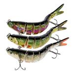 Rose Kuli Fishing Lures for Bass Trout Topwater Multi Jointed Swimbaits Slow Sinking Bionic Swimming Lures Bass Freshwater Saltwater Bass Lifelike Fishing Lures Kit
