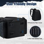 Piscifun Fishing Tackle Backpack with Rod Holders & 4 Tackle Boxes, Outdoor Fishing Bag with Waterproof Rain Cover Black