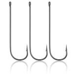 Dr.Fish 100 Pack Aberdeen Fishing Hooks Freshwater, Straight Shank Light Wire Worm Hooks for Bass/Crappie/Bream/Bluegill/Panfish #6