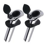 Hoffen 2 Pack Boat Stainless Steel Fishing Rod Holder Flush Mount with PVC Cap -30 Degree (30 Degree)
