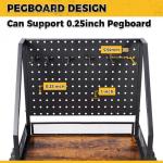 SOYEEZE Fishing Rod Holders for Garage, Fishing Pole holders, Fishing Gear Storage up to 12 Rods with Hooks and Wheels, Fishing Cart For Fishing Rod Tackle Box Reel Storage