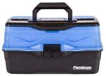 Flambeau Outdoors 6383FB 3-Tray Tackle Box - Classic Fishing Lure Storage Organizer, Large Portable Tackle Box, 32 Tray Compartments, Frost Blue/Black