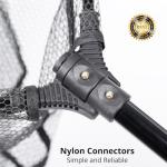 Fishing Net with Telescopic Handle,Durable Landing Net for Freshwater & Saltwater, Foldable Fishing Nets for Fish, 20 lbs Capacity, Rubber Coated Netting, Length 50.7″, Hoop 17.7″ x 15.9″, Depth 14″