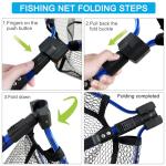 LBW Collapsible Fishing Net with Telescoping Handle, Folding Kayak Net for Freshwater or Saltwater, Trout Catfish Bass Rubber Landing Net