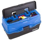 Flambeau Outdoors 6383FB 3-Tray Tackle Box - Classic Fishing Lure Storage Organizer, Large Portable Tackle Box, 32 Tray Compartments, Frost Blue/Black