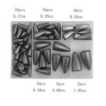 FCFKUK 50Pcs Bullet Lead Fishing Sinkers Weights Kit with Gray Sinkers in 6 Sizes