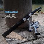 Fishing Rod Reel Combo - 2PCS 6.89ft Collapsible Rods 2PCS Spinning Reels Lures Set Fishing Pliers Carrier Bag for Travel Saltwater Freshwater Fishing Telescopic Fishing Pole Kit