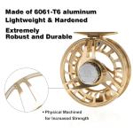 Maxcatch AVID PRO Fly Fishing Reel with CNC-machined Aluminum Body Super Large Arbor Design-3/5, 5/7, 7/9, 9/11 Weights (Gold, 9/11wt)