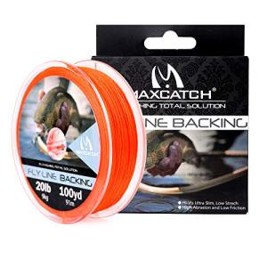 Maxcatch Fly Line Backing for Fly Fishing Braided 20/30lb 100yards (Orange, 20lb)