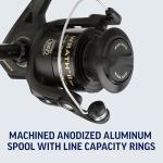 PENN Wrath II Saltwater Spinning Fishing Reel, Size 4000, Right/Left Handle Position, Corrosion-Resistant Graphite Body, Machined Anodized Aluminum Spool