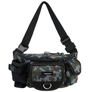 Piscifun Fishing Tackle Bag with Adjustable Waist Strap, Portable Multi-function Fanny Fishing Storage Pack, Camouflage