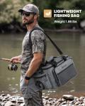 Gonex Fishing Tackle Bags for Saltwater & Freshwater, Fishing Gear Storage Bag with Water Resistant Bottom Suitable for 3600 3700 Size Tackle Box (Grey)