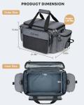 Gonex Fishing Tackle Bags for Saltwater & Freshwater, Fishing Gear Storage Bag with Water Resistant Bottom Suitable for 3600 3700 Size Tackle Box (Grey)