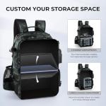 KastKing BaitSpace 50L Fishing Tackle Backpack with Removable Bait Binder & 4 Tackle Boxes,2 Rod Holders Storage Fishing Gear and Equipment,Black Camo