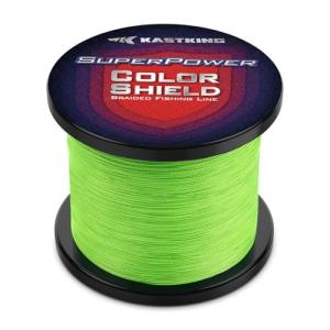 KastKing Superpower ColorShield Braided Fishing Line, Neon Green, 20LB, 500Yards, X4
