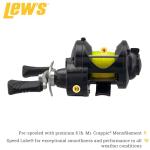 Lews Fishing WMR5, Signature Series Crappie Reel (Clam Pack),Black