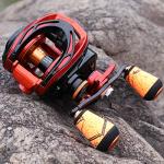 Sougayilang Baitcasting Reel 18LB Carbon Fiber Drag Baitcasters Unequaled Affordable High-tech Innovation Baitcast Fishing Reels - Orange -Right Handed
