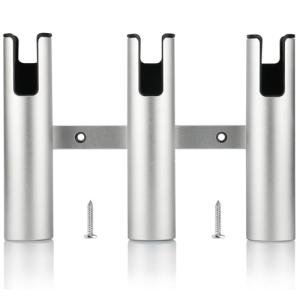 Marinebaby Fishing Boat Rod Holder Aluminum,3 Link Tube Aluminum Rod Rack, Suit Boats & Yacht
