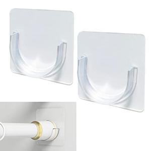 Venupple Shower Rod Holder, Tension Curtain Rod Bracket No Drilling, Adhesive Shower Rod Retainer Shower Curtain Rod Holder | Shower Curtain Rod not Included