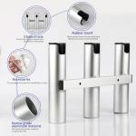 Marinebaby Fishing Boat Rod Holder Aluminum,3 Link Tube Aluminum Rod Rack, Suit Boats & Yacht