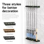 Tcakelox Fishing Rod Holder for Garage Fishing Pole Holders Fishing Rod Rack Vertical Wall-Mounted for Garage Stores 6 Rods or Combos Fits Most Rod Diameters (Vertical Black, 1 Pair)